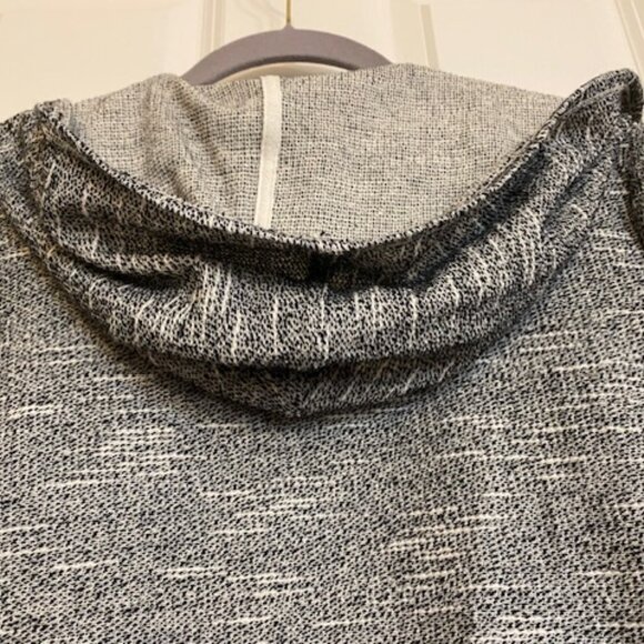 Max Studio Weekend 100% Cotton Hooded Open Cardigan Asymmetrical Black White S - Picture 12 of 16